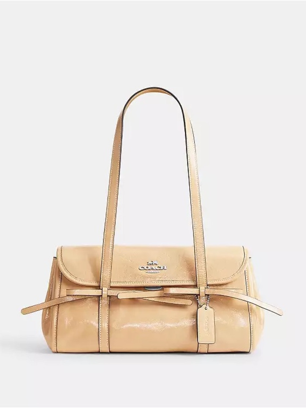 COACH Bridget Bow Shoulder Bag in Light Sand with Matching Wallet Charm